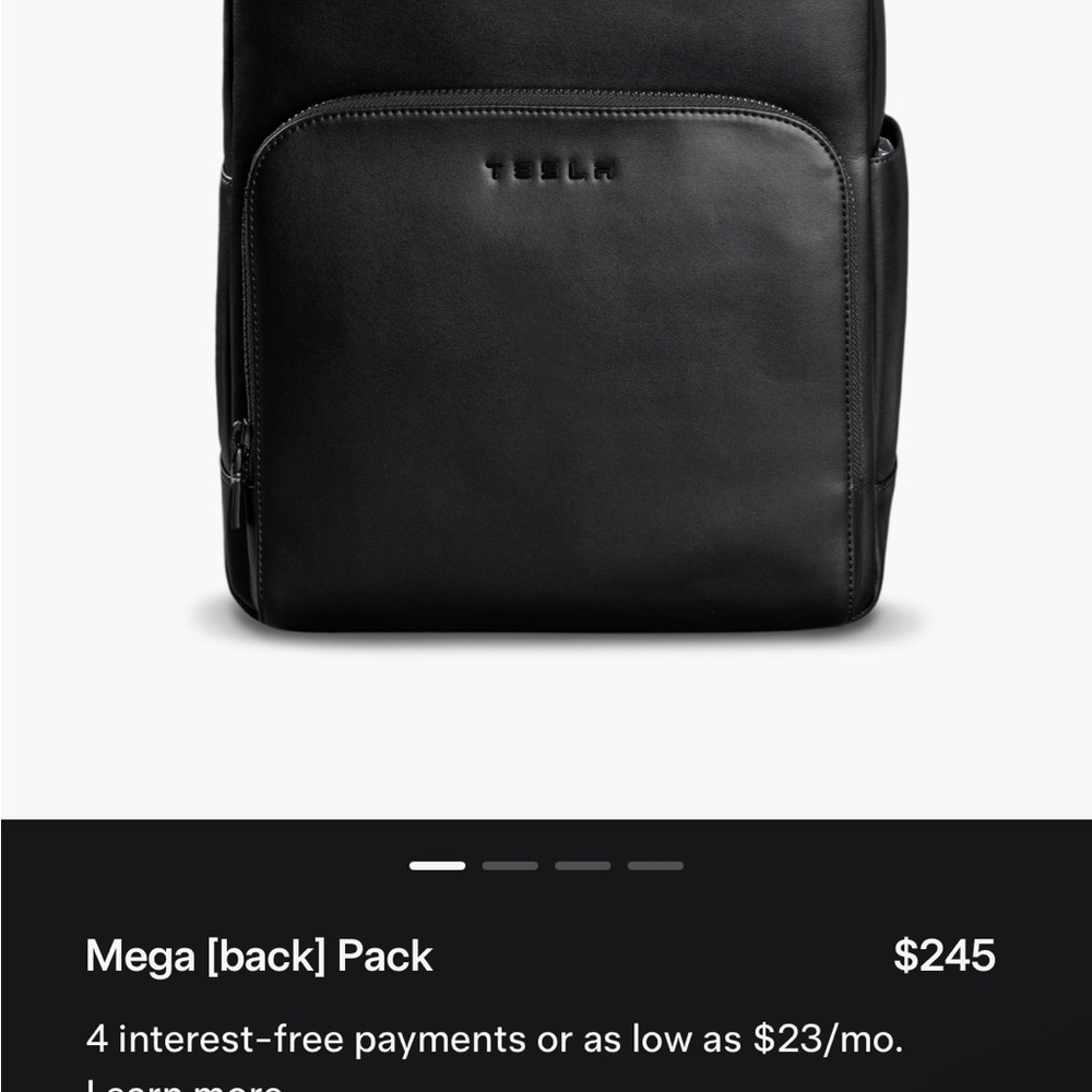 Tesla Sleek Black Backpack - Picture 5 of 6